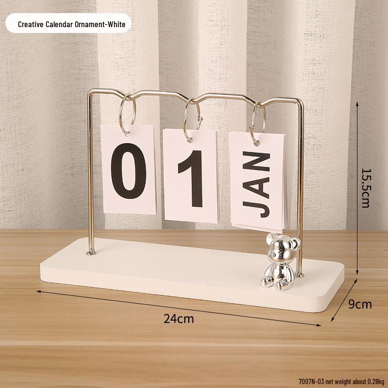 Perpetual Wooden Flip Calendar: Home and Desk Decor