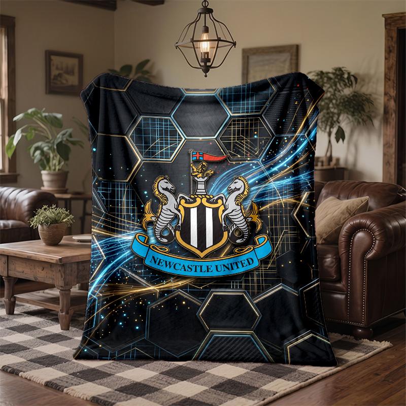 Coperta in Flanella con Stampa del Newcastle United Calcio Morbida Calda Coperta da Divano Letto per Casa Ufficio Camera da Letto