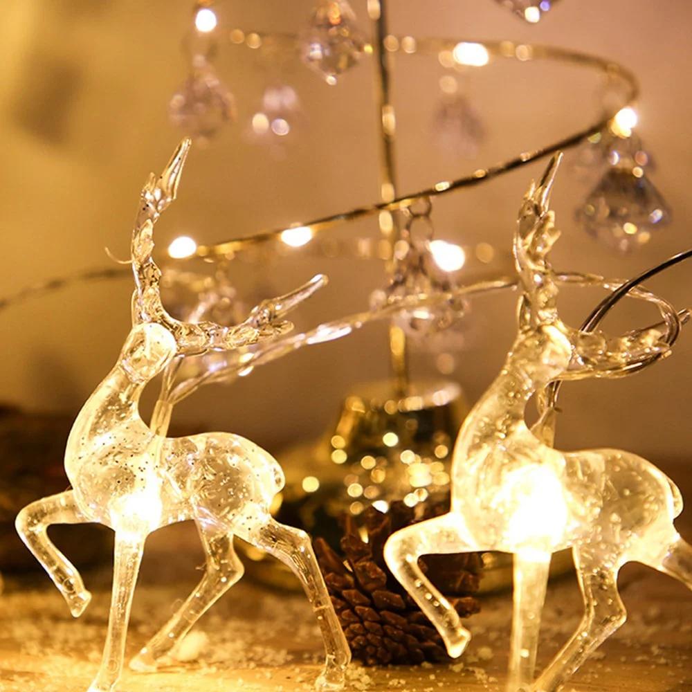 10LED/20LED Elk String Light Home Hanging Light Christmas Tree Decor Ornament Living Room Decoration  Home Decoration