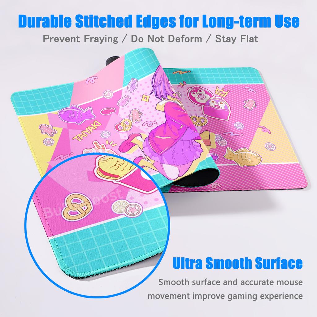 XXL Anime Mädchen HD Schreibtischmatte PJSK Project Sekai Colorful Stage Nightcord Gummi-Mauspad Großes Gaming Rutschfestes Tastatur Schutzmatte