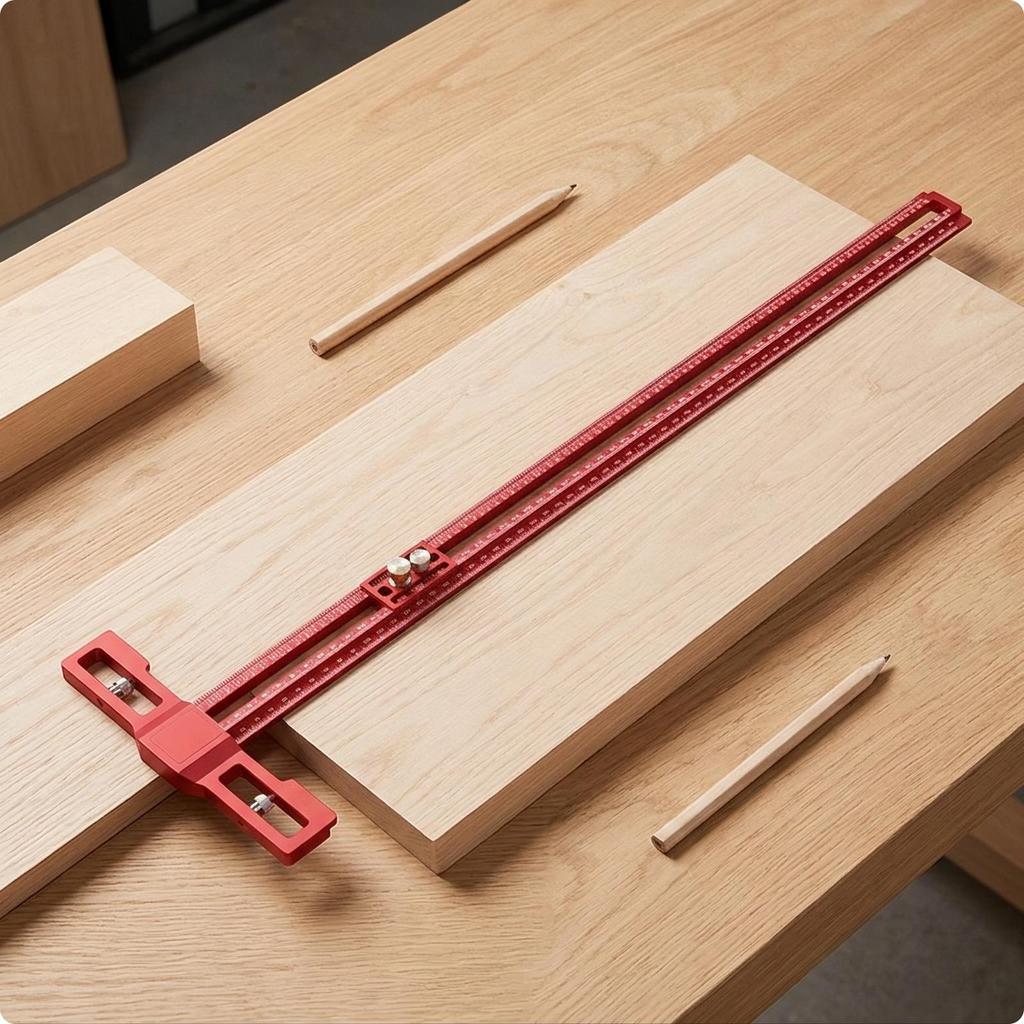 Multi-Functional Sliding Square Ruler Layout Tool with Block, Accurate,