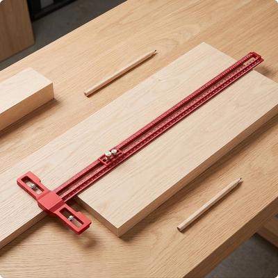 Multi-Functional Sliding Square Ruler Layout Tool with Block, Accurate,