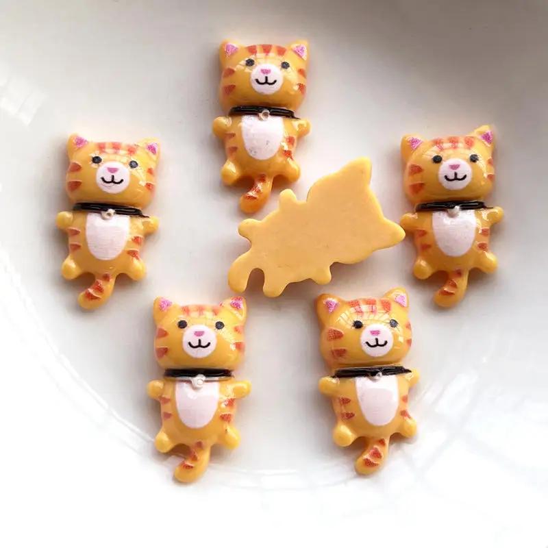 10 buc rășină de pisoi drăguț amestecat aleatoriu, cu spatele plat, album decorativ pentru însemnări DIY, husă pentru telefon, accesorii din rășină pentru decorarea părului