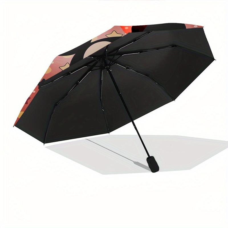 Mickey Mouse,Cartoon Character Themed Automatic Opening and Closing Folding Umbrella, Reinforced 8 Ribs, Compact Travel Design, Fashionable