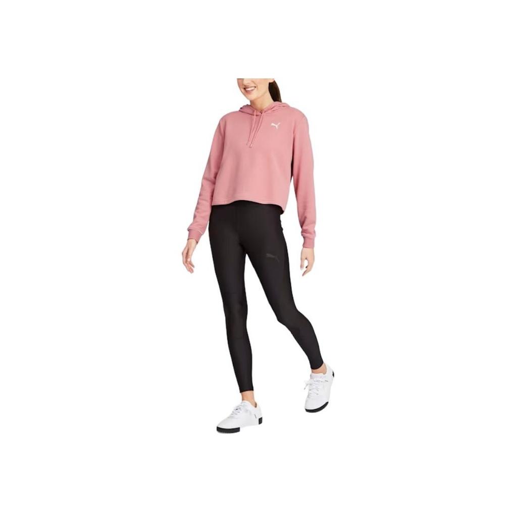 Puma Style Cat Cropped Hoodie Women Tops Bridal-Pink 587162-14