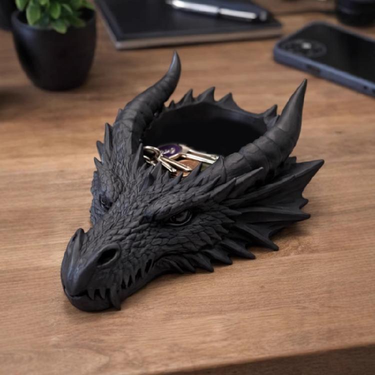 Stijlvolle Gotische Draak Ontwerp Kaarsenstandaard En Sieradenschaal 3D Geprint Plastic Unieke Kaars- En Sieradenorganizers