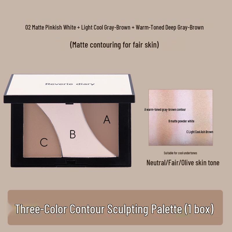 

Палетка для контуринга и хайлайтера Dream Diary в 3 цветах для скульптурирования