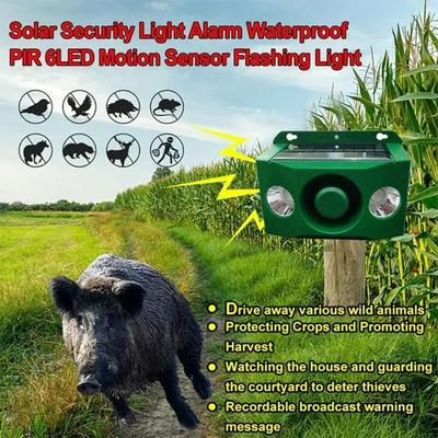 Solar Ultrasonic Animal Repeller Outdoor Waterproof Motion Sensor Pest Deterrent with Flashing LED Lights for Garden Yard Patio Protection