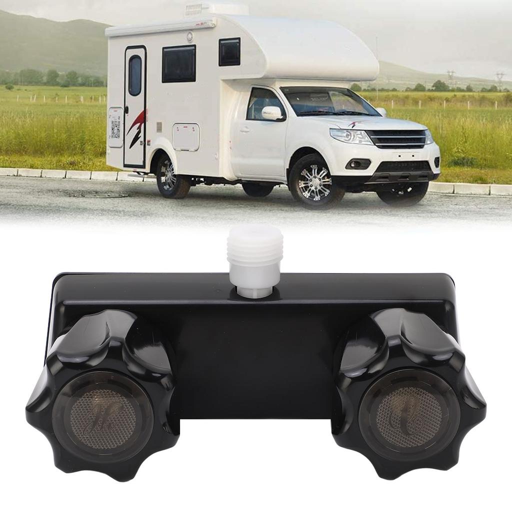 RV Shower Faucet Valve Diverter Shower Mixing Valve Control with 2 Knobs Wheel For RV Motor Home