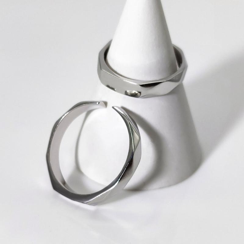 Adjustable Sterling Silver Couple Rings Light Shaped Secret Projection Rings Fashionable Finger Rings for Men and Women