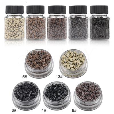 4mm Silikonringe 1000 Stück Microlinks Perlen mit 3 Löchern Zange für Feather I Tip Haarstyling Schussverlängerung