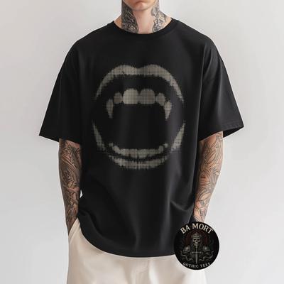 Zanne da Vampiro Vintage Y2K Grunge Emo Grafica 100% Cotone Maglietta Uomo Top