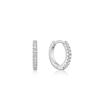Ania Haie Sparkle Stone-Set Mini Huggy Hoop One-Touch Ring 925 Silver Earrings E035-17H
