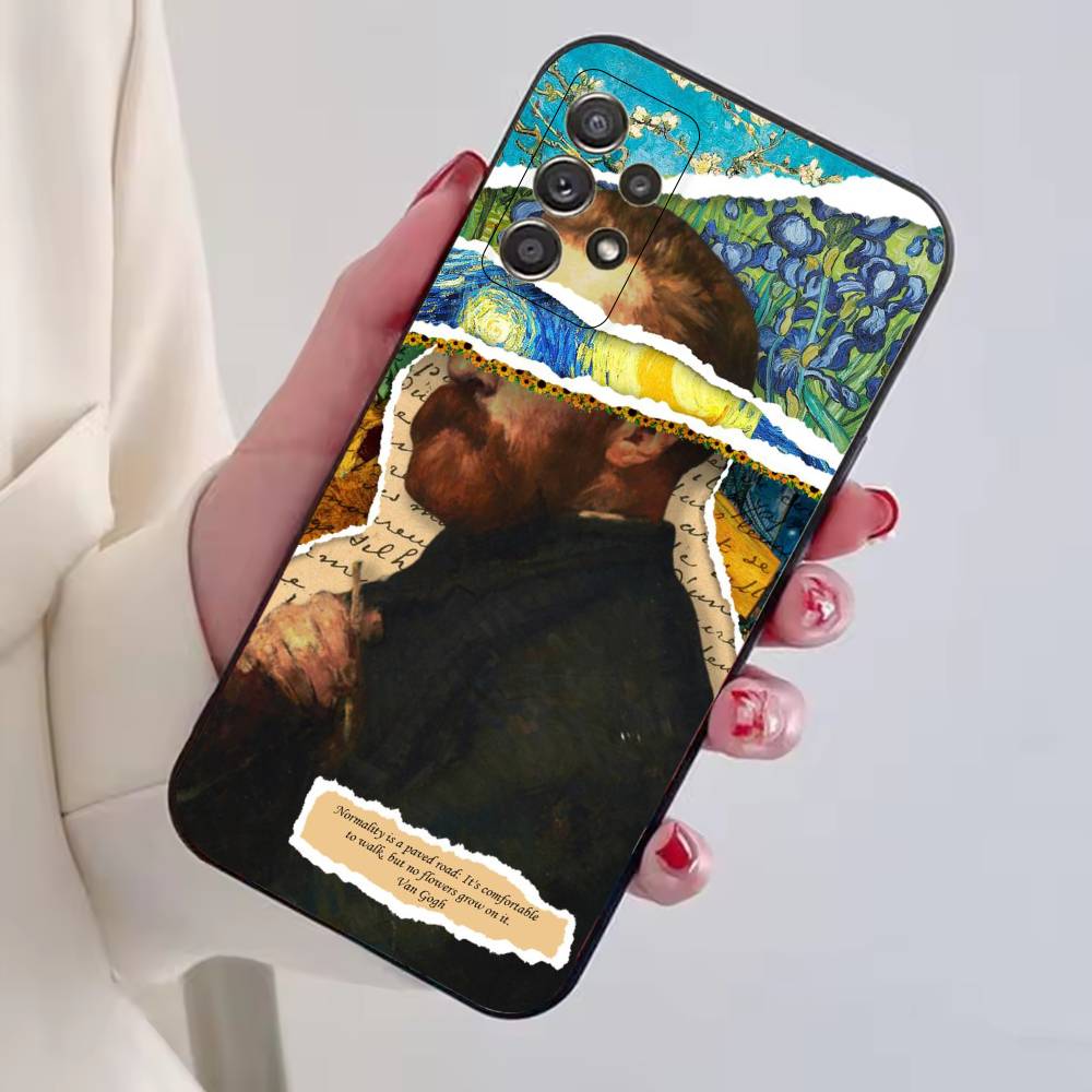 Coque de téléphone esthétique Van Gogh A-Art pour Samsung S25,S24,S21,S22,S23,S30,Ultra,S20,Plus,Fe,Lite,Note,10,Housse Noire