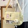 Y2K Japanese Harajuku School Bags for Teenage Girls New 2024 Transparent Itabag Crossbody Bag DIY Badges Display Plate Ita Bag