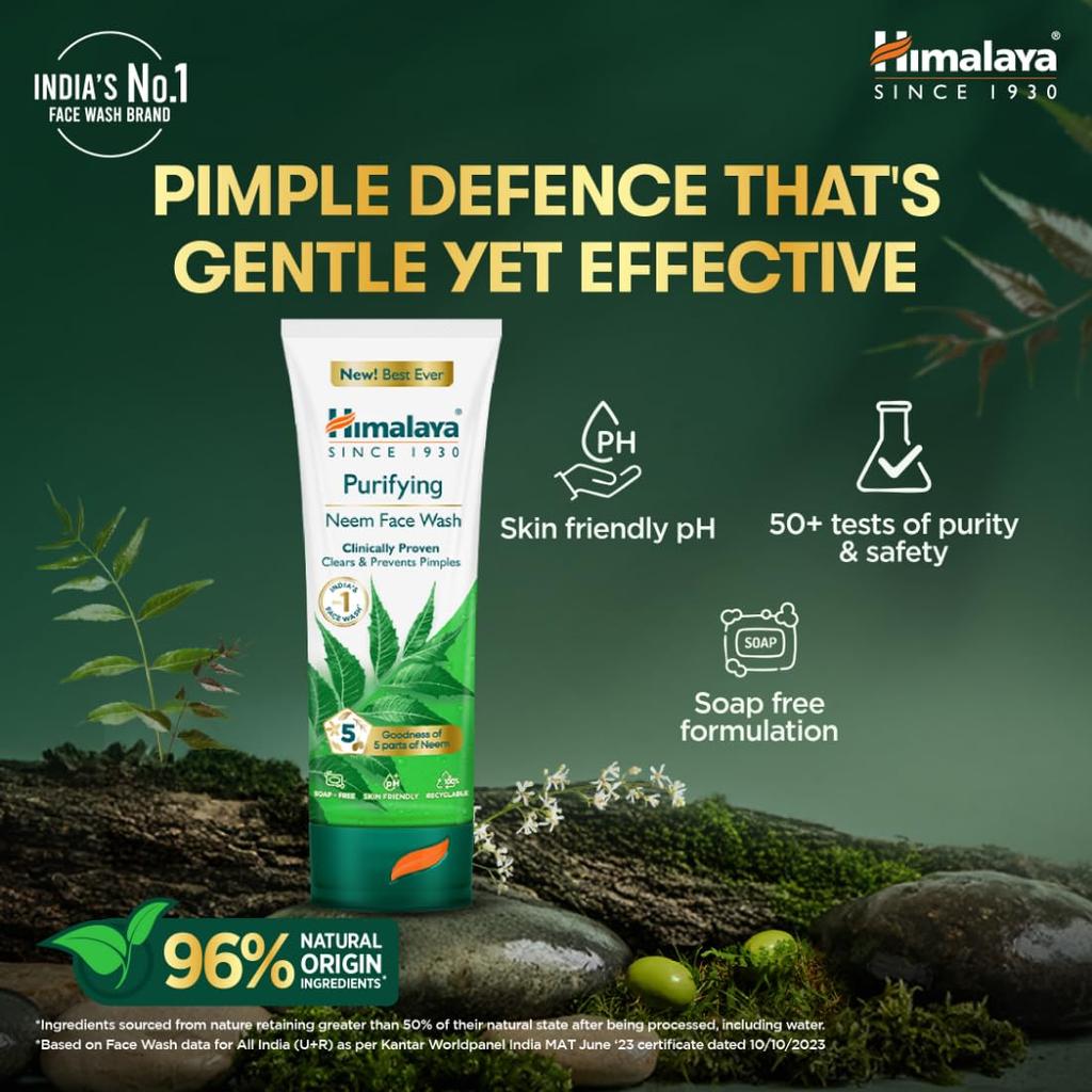 Himalaya Purifying Neem Face Wash 400 ml Pack of 1 Clear Acne Pimples Control Gentle Herbal Cleanser