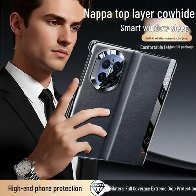 Huawei Mate X7 Genuine Leather Foldable Magnetic Anti-Fall Full Coverage Phone Case - Collector's Edition