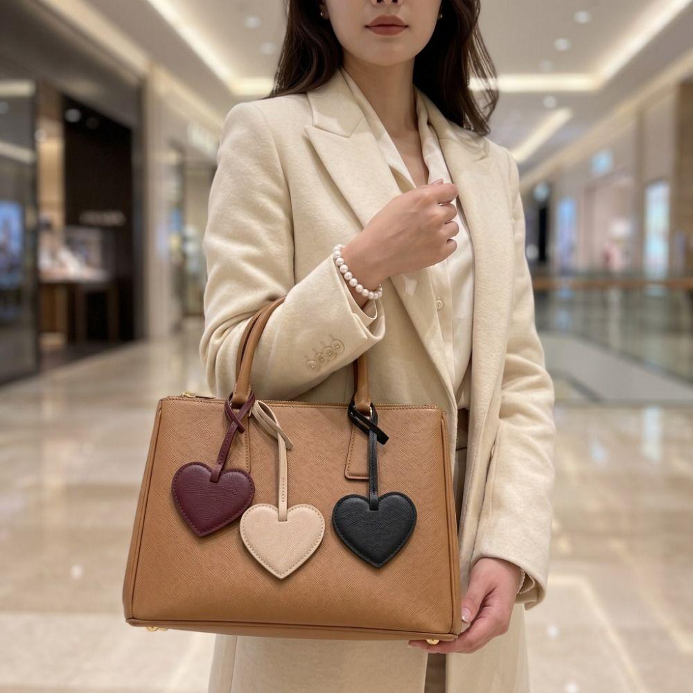 Hanger Pu Leather Heart Pendant Heart Shaped Bag Decoration Lovely Bag Charm Bag Accessory