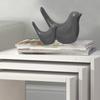 Creative Grey Glossy Ceramic Birds Figurines Home Decorations Accessories Party (Pack of 2, Grey)