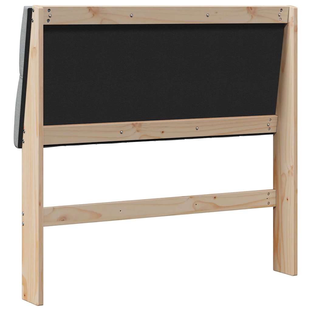 Upholstered Headboard Light Grey 100 cm Solid Pine Wood