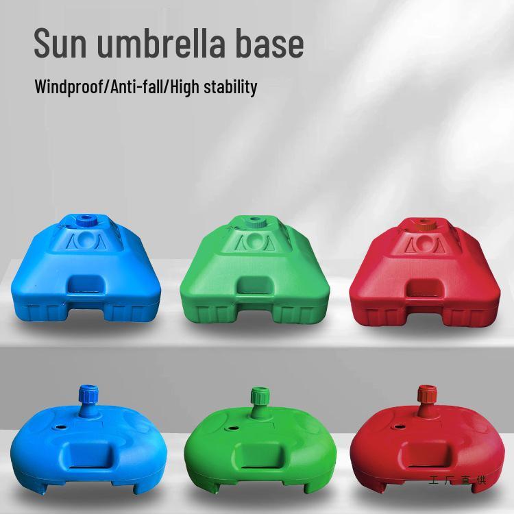 Large Outdoor Sunshade: Special Patio Umbrella with Plastic Base - Fillable with Water or Sand