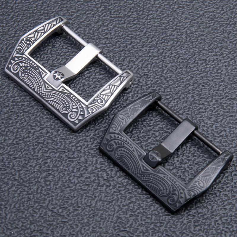 Stainless Steel Pin Tang Buckle Rubber Leather Watchband 18mm 20mm 22mm 24mm 26mm For Panerai Wristband Screw Clasp Accessories