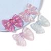 10pcs 37x29mm Acrylic Bow Beads Jelly Colored Transparent Bow Beads for DIY Crafts Ornament Decoration Handmade Accessories