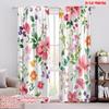 2pcs,2D Plane Printing Light Filtering Curtains Floral Symphony(1) 100% Polyester (without Rod) All Seasons Use for Bedroom,