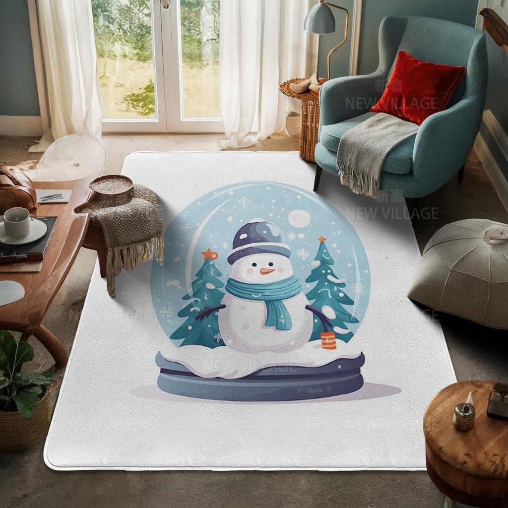 House Entrance Carpet Home Door Mat Living Room Bath Foot Bathroom Non-slip Water Absorption Rugs Bath Merry Christmas Winter
