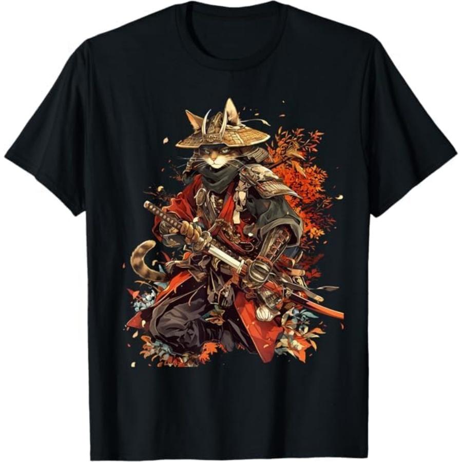 

Japanese Art Cat Ninja Ukiyo-e Anime Style Samurai Cat T-Shirt BAOANH Mens Womens Tank Top Sweatshirt Hoodie Longsleeve 1102 Black XXXXXL