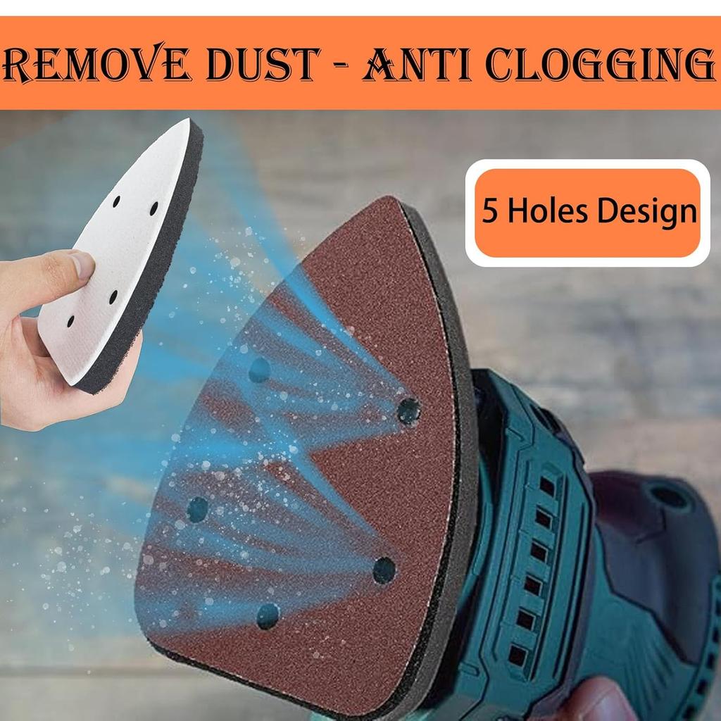 2pcs Mouse Detail Sanding Interface Pad 5 Holes Foam Interface Mouse Sander Sandpaper Backing Pad