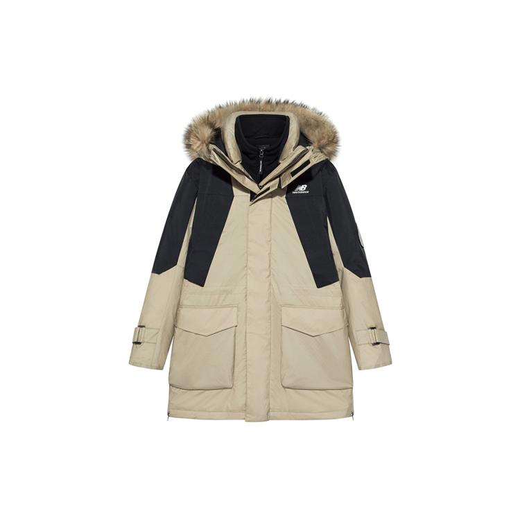 Мужские пуховики New Balance Хаки С капюшоном Умеренный Съемный NPA43121-BEI XXL