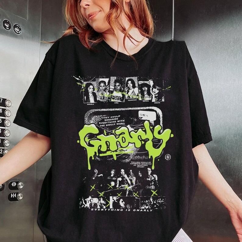 

2026 Summer Fashion Vintage Katseye Shirt with Eye Catching Kpop Graphics, Inspired By Beautiful Chaos, Gnarly,gabriela Perfect for Katseye Fans M