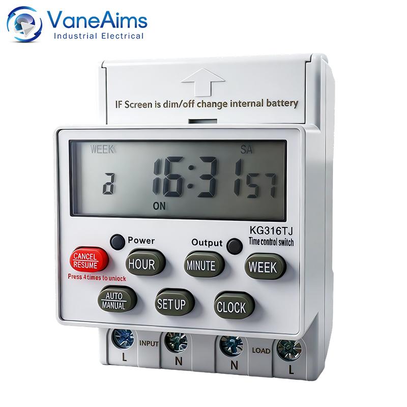 Din Rail Mount Time Control Relay 7 Days Weekly Programmable Timer 12V 110V 220V LCD Digital Timer Switch with 24 On/Off Groups3