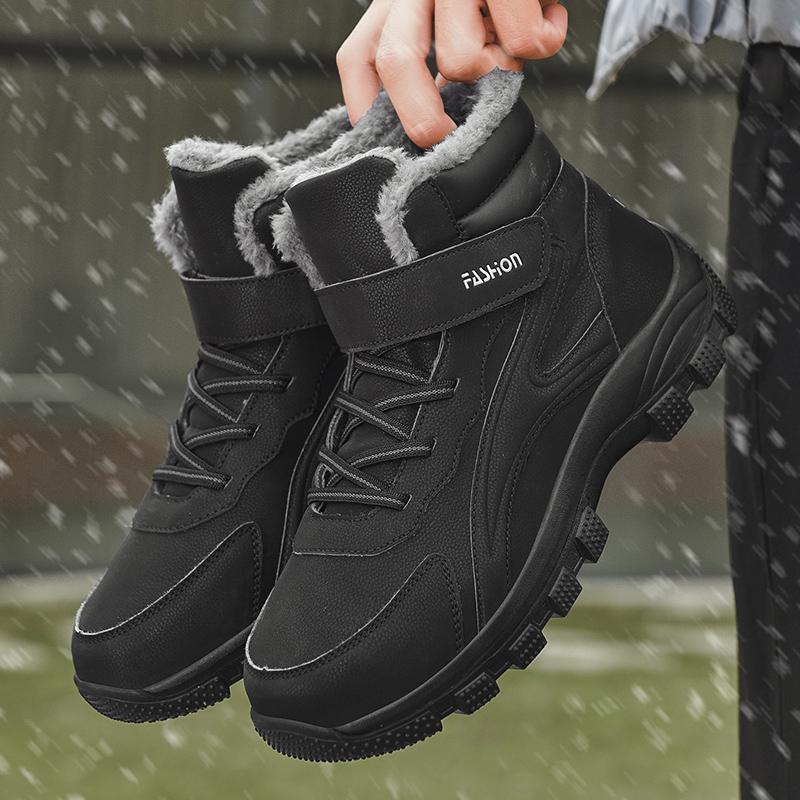 Men Boots Waterproof Winter Shoes Warm Plush Men Snow Boots Non-slip Winter Cotton Men's Ankle Winter Size 38-46