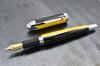 Xezo Visionary Fine Tip Fountain In Yellow and Brass and Aluminum Limited Edition of Individually Classic Art Deco Color Fine/Extra Pen. Hand-painted