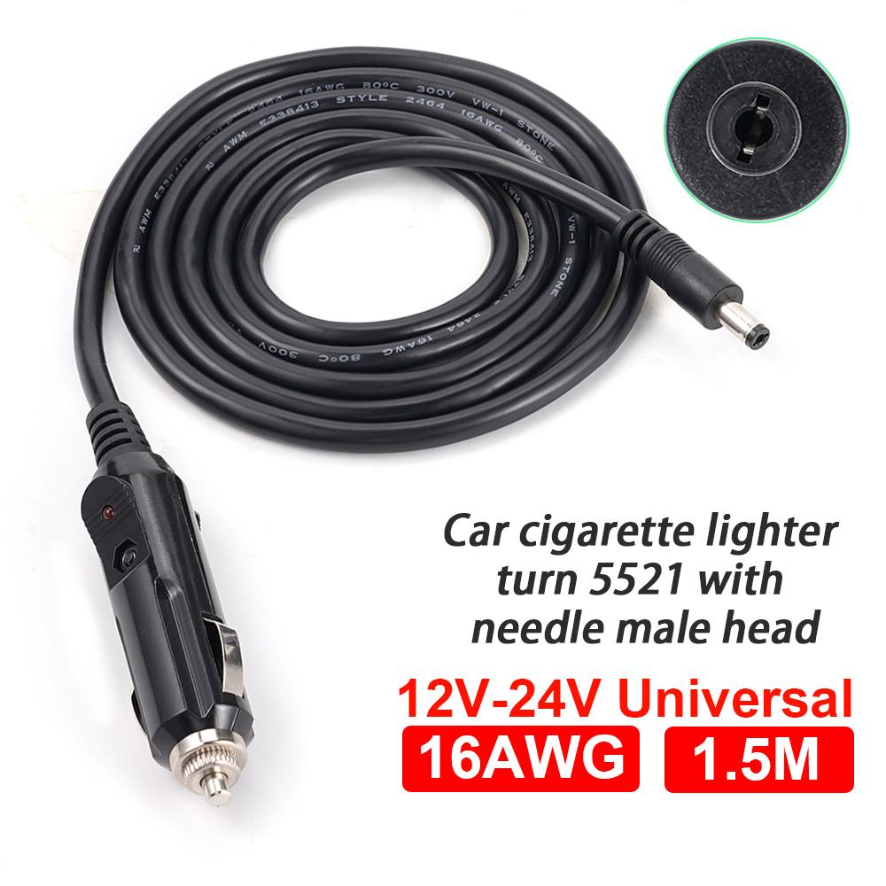 Męski kabel wtyczki zapalniczki samochodowej DC7909/DC5521 Ładowarka Kabel zasilający Kompatybilny 12V/24V dla rejestratora DVR Głośniki Bluetooth
