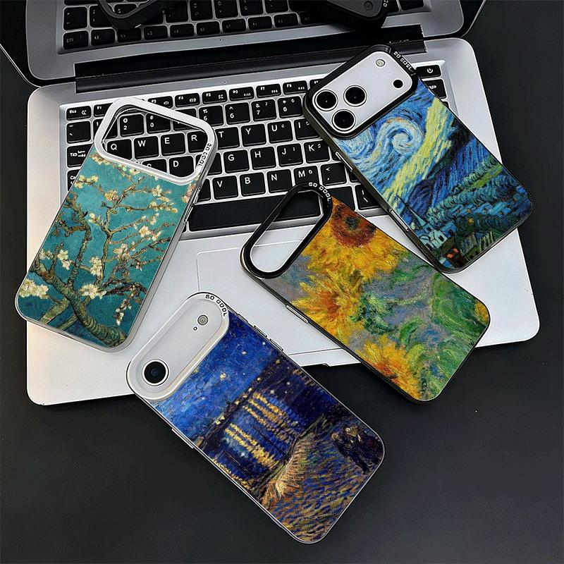 Van Gogh Oil Painting Aesthetics Shockproof Phone Case for iPhone 17 Air 16 16E 15 Pro Max 14 Plus 13 Mini 12 Back Cover Anti Fa