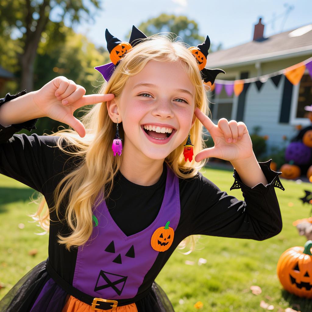 Halloween Hat Acrylic Pendant Earrings With Double-sided Printed Festival Atmosphere Decoration Earrings.