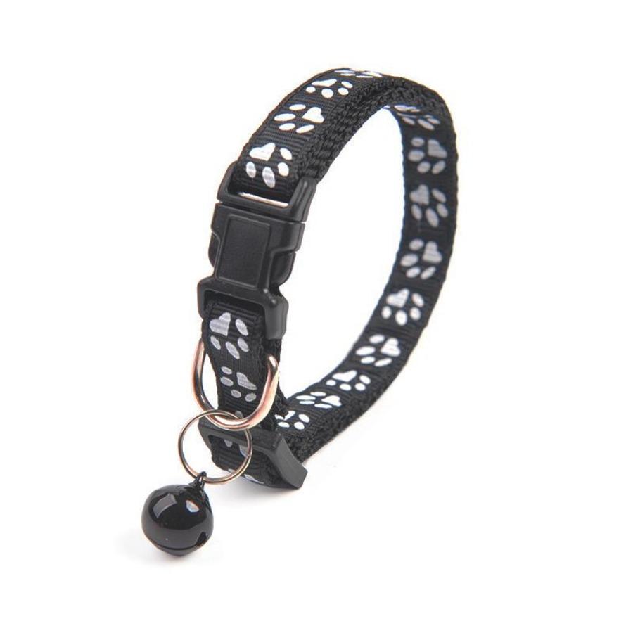 New Cute Bell Collar For Cats Dog Collar Teddy Bomei Dog Cartoon Funny Footprint Collars Leads Pet Cat Accessories Animal Goods