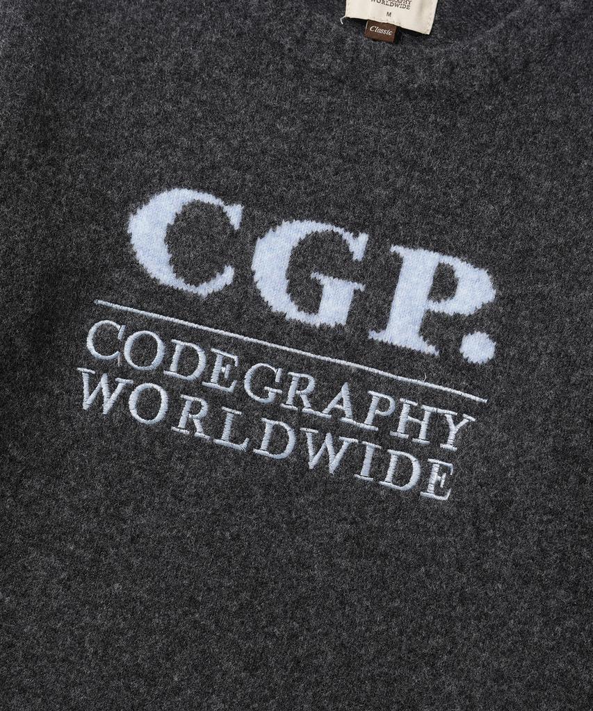 CGP (Women) Square Logo Two-Tone Knit_Charcoal