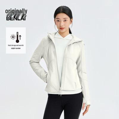 BENLAI Women's Thickened Hooded Zipper Sport Jacket