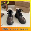 2025 Autumn and Winter New Retro Versatile Martin Boots Women's Thick-soled Fashion Small Short Boots Thick Heel Temperament Popular Cotton Boots