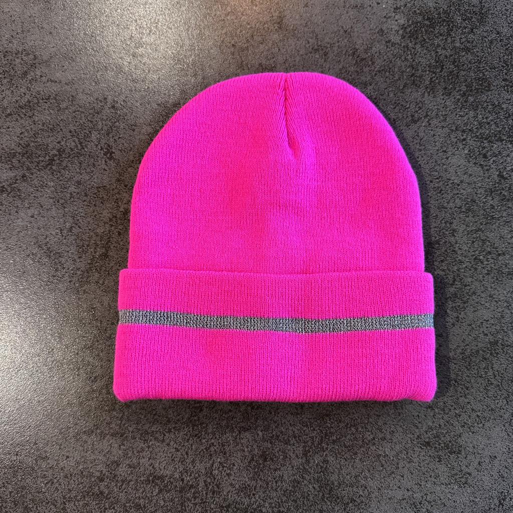 Mens Knitted Hat With Reflective Details For Winter Warmth Stylish Cold Weather Headgear