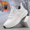 2025 New Men's Shoes Autumn and Winter Sports Shoes Black Lightweight Travel Running Shoes Leather Surface Waterproof Casual Cotton Shoes Velvet