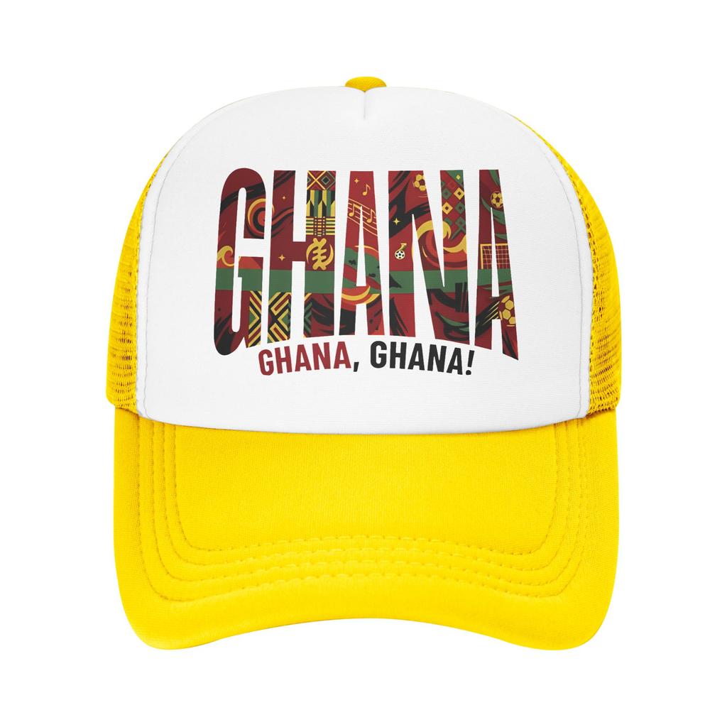 Ghana National Team  Sun Hats  Yk Cute Unisex Adult Mesh Trucker Hat Wholesale Custom Logo Hunting Camping Baseball Caps Gift