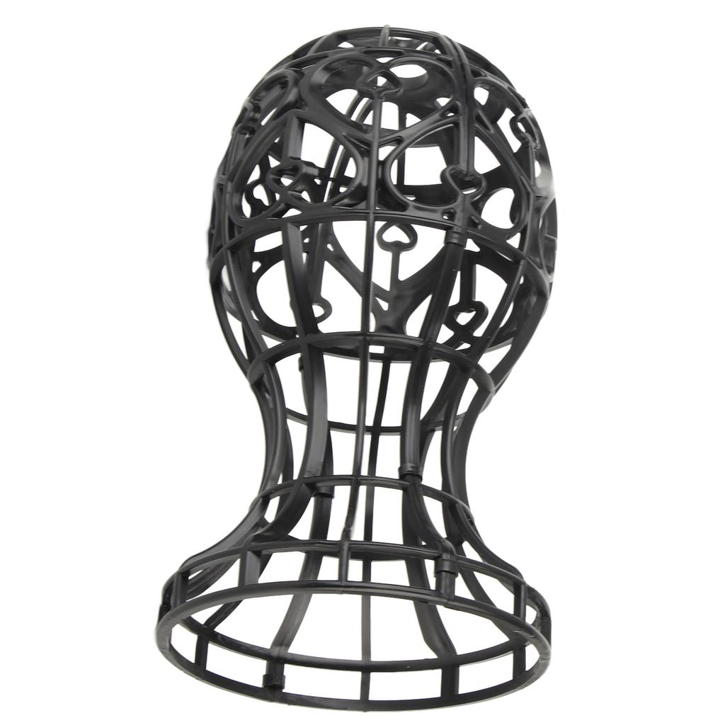 ABS Foldable Wig Display Support Stand Professional Holder Folding Wig Air Dry(Black)