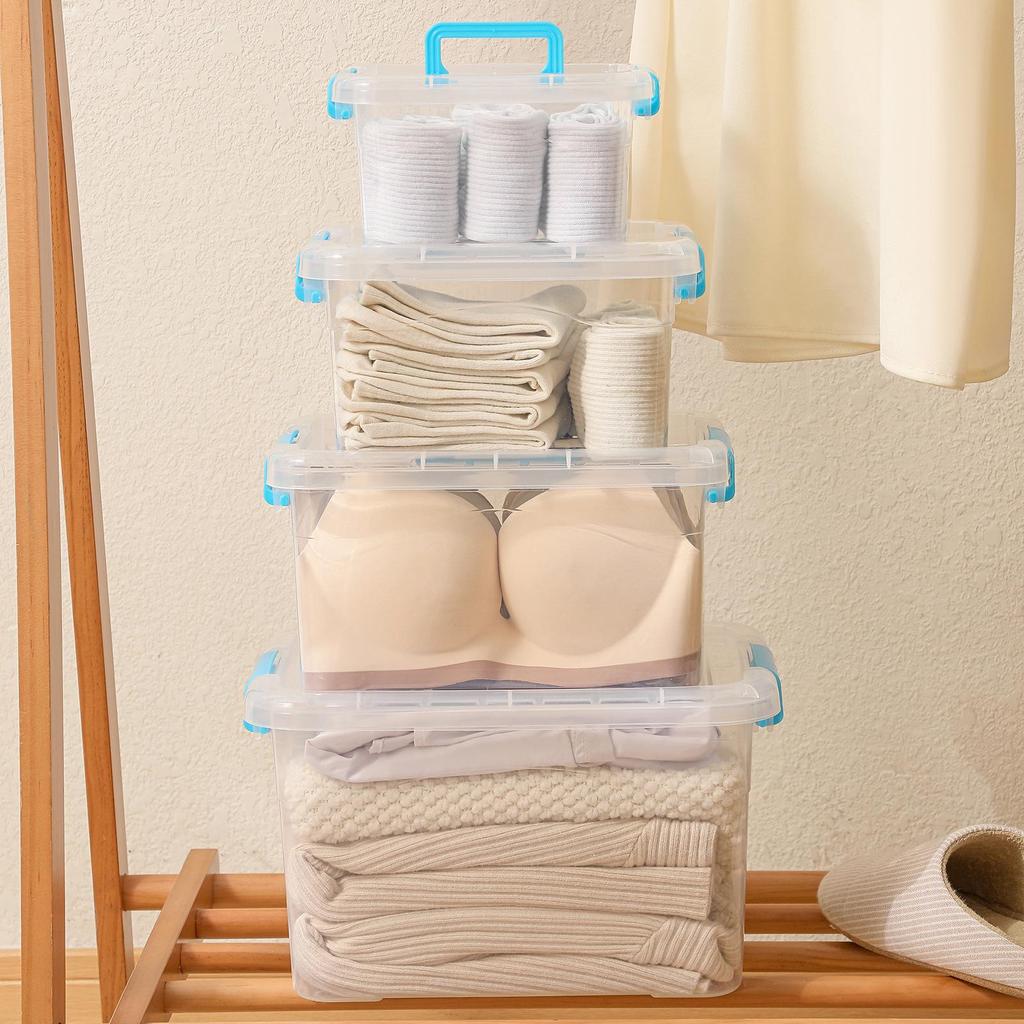 Průhledný velký úložný box s víkem - Organizér na hračky, svačiny nebo věci do auta