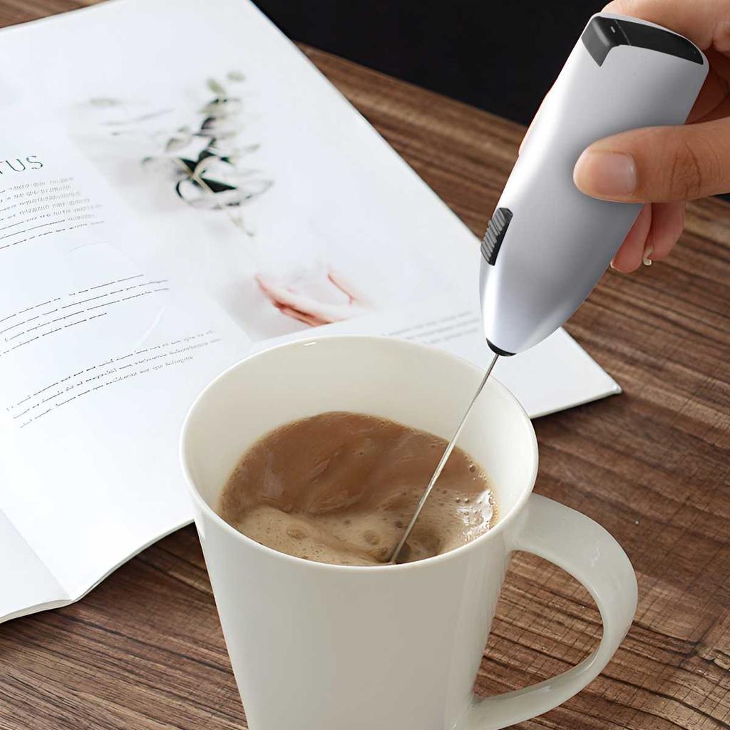 Elektrischer Milchaufschäumer, Schneebesen, Sahnerührer, Kaffeerührer (2 AA-Batterien nicht im Lieferumfang enthalten)