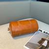 Top Layer Vegetable-tanned Cowhide Handbag New Cylinder Bag Retro Boston Pillow Bag Soft Leather Crossbody Bag Women
